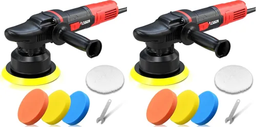 Vista 9 de AOBEN Pulidor rotativo de búfer, 1200 W, 6 pulgadas/7 pulgadas, kit de cera para pulidor de automóvil con 6 velocidades variables de 1000-3500 RPM