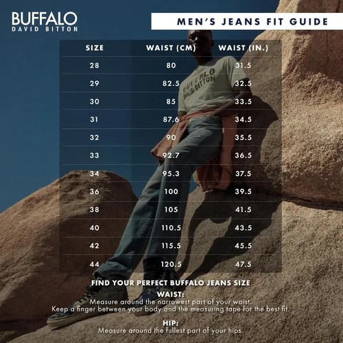Vista 5 de Buffalo David Bitton Jeans de pierna recta relajada para hombre con tela elástica