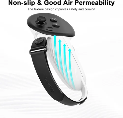 Vista 3 de AMVR Controller Grips Compatible with OculusMeta Quest 3 Accessories, Silicone Non-Slip Handle Cover, Adjustable Soft Hand Strap Fits for Big and