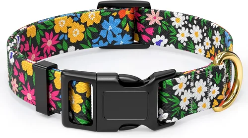 Vista 13 de Rnivvi Collar para perros pequeños, bonito collar resistente y ajustable para cachorros con hebilla de liberación rápida para machos, hembras
