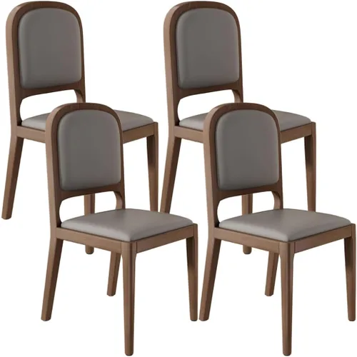 Vista 36 de YVYKFZD Sillas de comedor de madera maciza, juego de sillas de cocina sin brazos, silla de comedor tapizada de cuero, silla de sala de estar