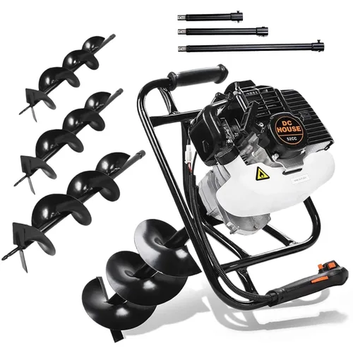 Vista 10 de DC HOUSE 52cc 1800W Gas Powered Earth Auger EPA Certified Post Hole Digger, with 2 Drill Bits 6" 10", Mixing Ratio 30:1, for Fence, Farmland and
