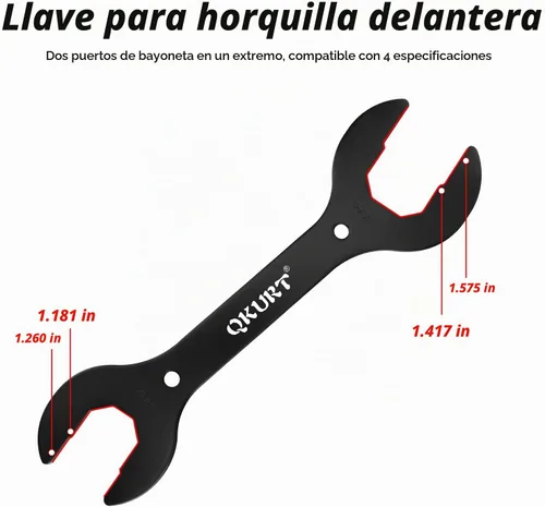 Vista 5 de QKURT Llave de auriculares de bicicleta 4 en 1, 30/32/36/1.575 in de alta resistencia para auriculares de bicicleta