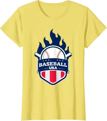 Vista 39 de Baseball USA Support the Team Shirt - Camiseta con la bandera de Estados Unidos, Blanco, S