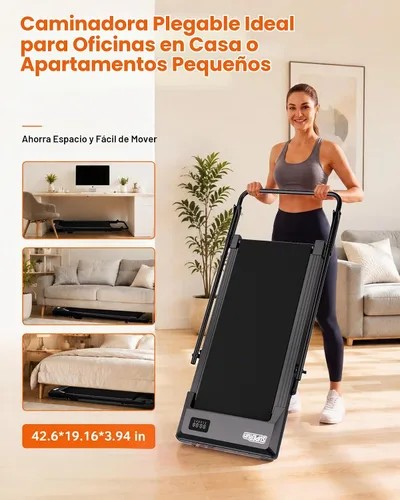 Vista 6 de Superun Walking Pad with 6% Incline, 3 in 1 Portable Treadmill for Home Metallic Black