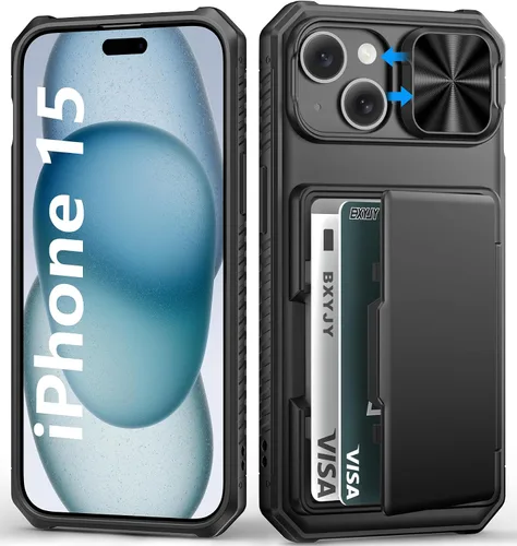 Vista 88 de BXYJY Funda tipo cartera para iPhone 15 Pro, tarjetero (4-5 tarjetas)