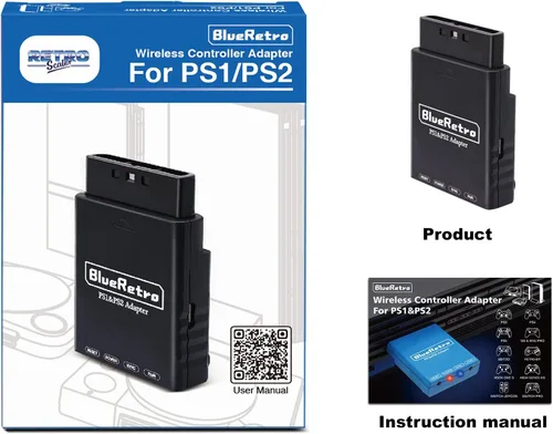 Vista 9 de BlueRetro - Adaptador de controlador inalámbrico Bluetooth para PS2/PS1/PS