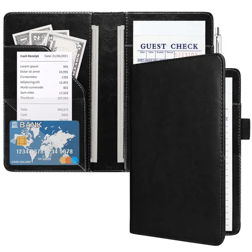 Vista 12 de ACdream - Libretas de servicio para camarera, libreta de anotación de comensales, lindo organizador de piel y cartera, para presentar la cuenta