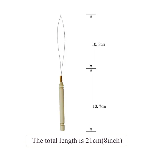 Vista 2 de 6 piezas de micro anillo para extensión de cabello, enhebrador de aguja de alambre de plumas, herramienta de gancho para microenlace de silicona