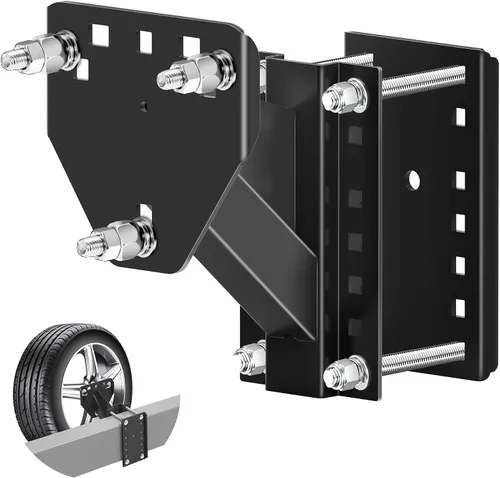 Vista 9 de Soporte de Neumático de Remolque para Utilidad, Portador de Neumático de Repuesto, Resistente Soporta hasta 160 Libras, Compatible con Ruedas de 4