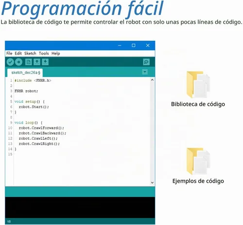 Vista 5 de Freenove - Kit de robot hexápodo con control remoto (compatible con Arduino IDE), torsión de arrastre para caminar, control remoto de aplicación