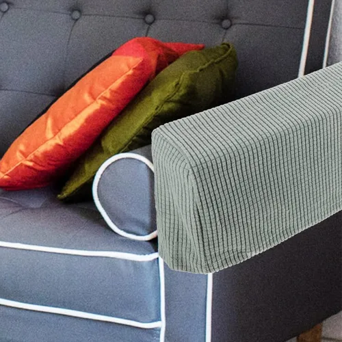Vista 9 de FOMIYES 2 fundas para reposabrazos de sofá, protectores elásticos para sillas, reclinables, perros y gatos