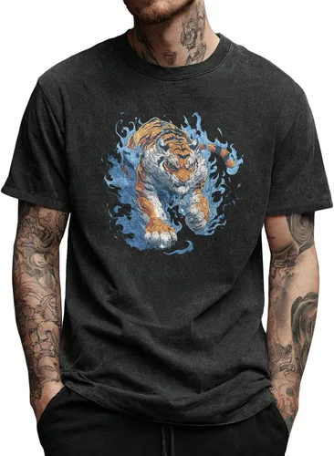 Vista 16 de domirica Camisas holgadas lavadas para hombre, sólidas, 100% algodón, camisetas cuadradas, ropa de fitness vintage, ropa de calle para gimnasio