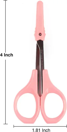 Vista 2 de Tijeras de 4 pulgadas curvas para manualidades, para cejas, pestañas, extensiones, de acero inoxidable, 1 unidad