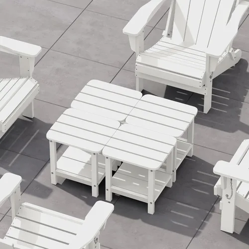 Vista 38 de SERWALL Mesa auxiliar Double Adirondack, Mesa auxiliar de forma rectangular, Negra Negro