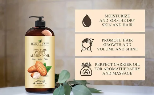 Vista 5 de Handcraft Blends Set de hidratación corporal total: aceite de almendras dulces y aceite de coco fraccionado (2 x 16 onzas líquidas) - 100% puro