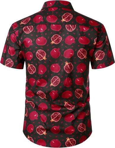 Vista 2 de Jogal - Camisa hawaiana, de manga corta, con botones, de algodón, para hombre