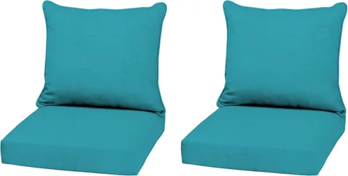 Vista 14 de Arden - Juego de cojines de asiento profundo para exteriores, 22x24, aguamarina