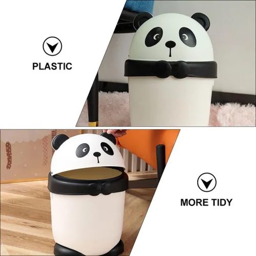 Vista 9 de Happyyami Bote de basura pequeño de dinosaurio para habitación de los niños, bote de basura para oficina, papelera de panda de dibujos animados