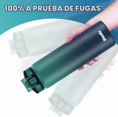 Vista 6 de SLUXKE Botella de agua de 24 onzas aislada con pajilla, botella de agua de acero inoxidable 18/8 de doble pared con correa de transporte, botella