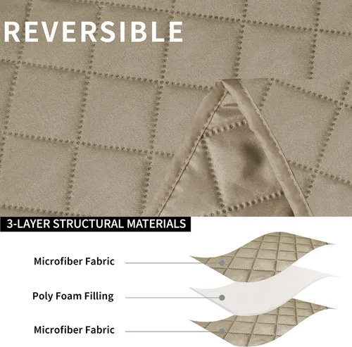 Vista 5 de Easy-Going Funda de sofá reclinable de gran tamaño, reversible para sillón reclinable de 3 asientos, funda de sofá dividida para cada asiento