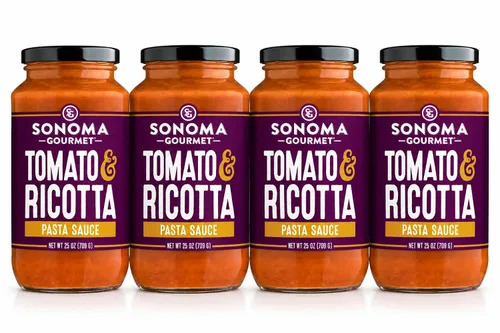 Vista 23 de Sonoma Gourmet Tomate cherry con salsa de pasta de albahaca USDA orgánico, sin OMG, sin gluten y sin azúcar añadido, hecho con ingredientes