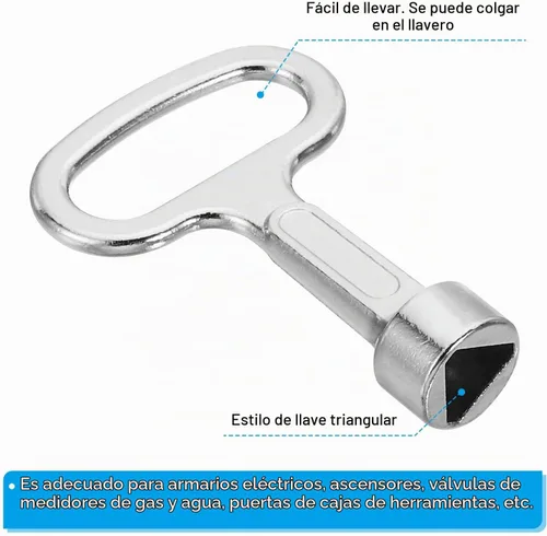 Vista 5 de PATIKIL 0.315 in 0.354 in Triángulo Llave Llave Llave 1 Set/2Pcs Plata