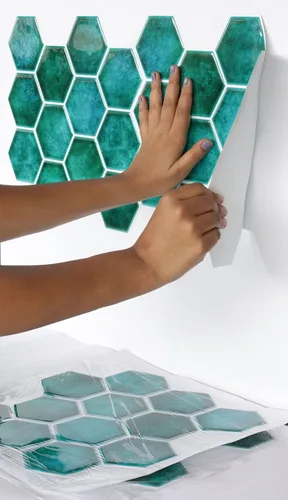 Vista 5 de Mosaicowall - Azulejos hexagonales para despegar y pegar, azulejos adhesivos para cocina y baño, azulejo de pared autoadhesivo, protector contra