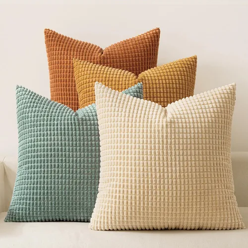 Vista 9 de MIULEE Farmhouse - Juego de 4 fundas de almohada decorativas de 16 x 16 pulgadas, color marrón y verde Modern Natural Rustic Throw Pillows Neutral
