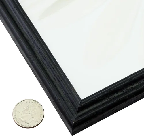 Vista 6 de Marcos anchos para foto o póster 200ASHBK de 0.75 pulgadas de ancho con acabado de grano de madera, de Craig Frames