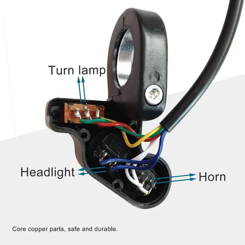 Vista 4 de Botón universal de luz y bocina GOOFIT para manubrio de 7/8 pulg. de motoneta, vehículo eléctrico o ciclomotor