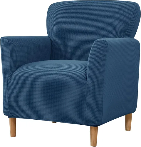 Vista 29 de LiveGo - Funda elástica para sillón de mediados de siglo moderno de 1 pieza, fundas de acento de jacquard para silla con brazos, fundas impermeables