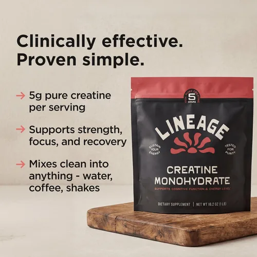 Vista 8 de Lineage Provisions Monohidrato de creatina micronizada con sal marina - Creatina en polvo micronizada para entrenamiento y rendimiento - Sin
