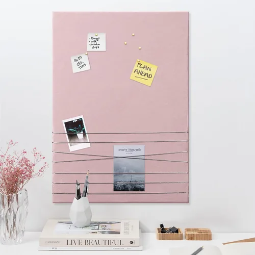 Vista 10 de Navaris Tablón de anuncios de tela, 12 x 17 pulgadas, tablero de memoria de terciopelo para pared para mostrar collages de fotos, imágenes, notas