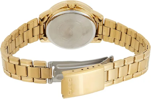 Vista 3 de Casio LTP-V004G-1B - Reloj de pulsera para mujer, color dorado y acero inoxidable, esfera negra