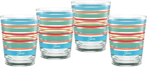 Vista 4 de Fiesta Stripes - Vaso cónico DOF de 14 onzas con licencia oficial (juego de 4) (colección de rayas brillantes)