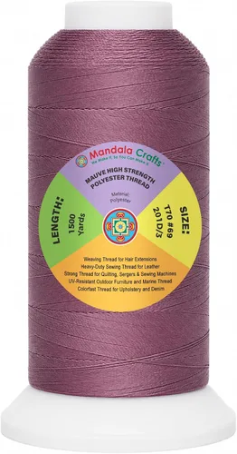 Vista 16 de Mandala Crafts Airforce Blue Tex 70 - Hilo de poliéster para tapicería 1500 Yds T70 UV Resistant Strong Thread for Leather Sewing, Marine
