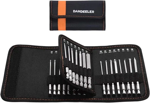 Vista 12 de Dandeeler - Juego de brocas de cabeza plana de 12 piezas, puntas ranuradas SAE de 3 pulgadas de largo, acero S2, con bolsa de herramientas