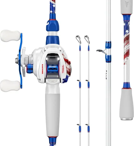 Vista 17 de KastKing Royale Legend Patriot - Combo de caña de pescar y carrete de doble