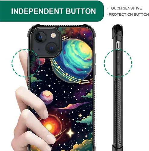 Vista 623 de Funda compatible con iPhone 15, diseño de elefantes africanos, diseño increíble a prueba de golpes, antiarañazos, carcasa trasera de policarbonato