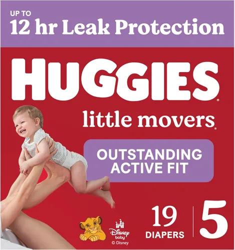 Vista 20 de Pañales Huggies tamaño 3, Little Movers para bebés, talla 3 (16-28 libras), 25 unidades, el empaque puede variar