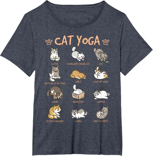 Vista 89 de Cat Yoga Poses Cats Practicing Mindfulness Meditación Kitten - Camiseta, Negro, S