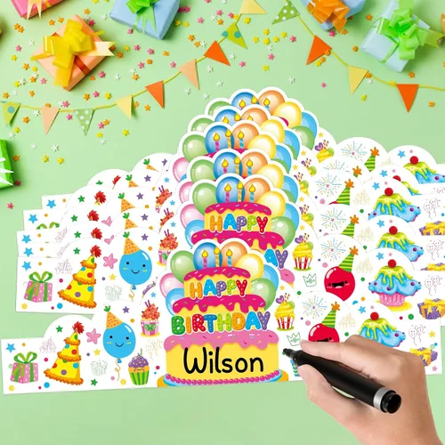 Vista 3 de Paquete de 36 coronas de cumpleaños para niños, sombreros de fiesta de papel coloridos para estudiantes, aula, escuela, suministros de fiesta VBS