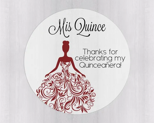 Vista 3 de Calcomanías de quinceañera de 40 quilates, membrillo Mis, español o inglés para cumpleaños número 15 (027-E-BK-C) (inglés - negro - transparente)