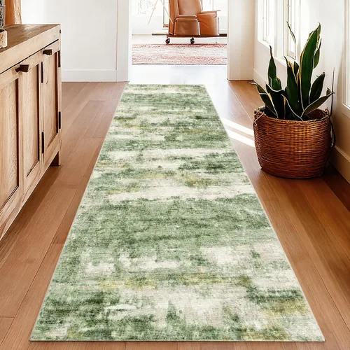 Vista 16 de Alfombra de pasillo lavables de 2 x 5, moderna alfombra abstracta para corredor, alfombra de pasillo de cocina ultrafina con respaldo