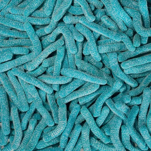 Vista 10 de Smarty Stop Sweet & Sour Multi Flavor, Gomitas de gusanos coloridos (1 libra (paquete de 1), frambuesa azul)