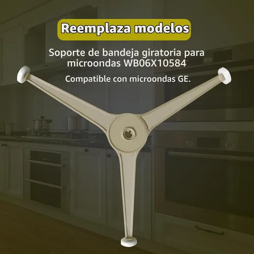 Vista 3 de WB06X10584 - Bandeja giratoria para microondas, repuesto para 1085075 EA952406 PS952406, compatible con microondas GE, color gris