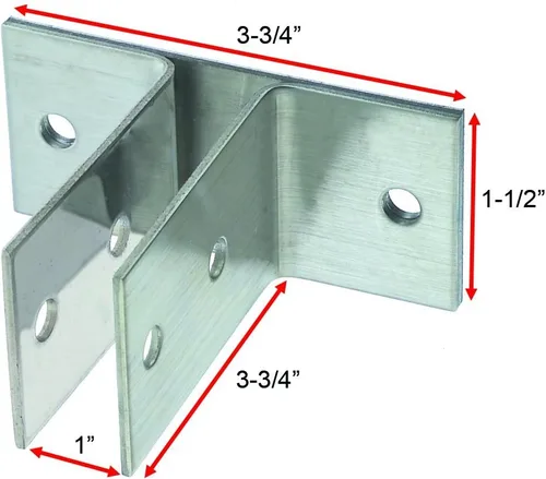 Vista 2 de Harris Hardware 11289 Soporte de orinal de 2 orejas de acero inoxidable para panel de 1