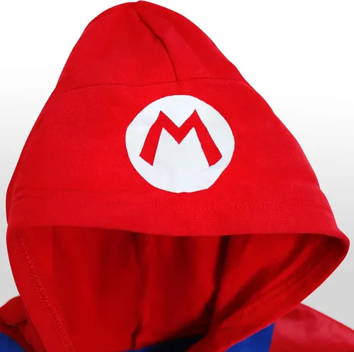 Vista 2 de Nintendo Disfraz unisex de Super Mario Luigi Cosplay con capucha y cremallera