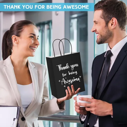 Vista 4 de Ctosree 20 Bolsas de Papel de Regalo de Agradecimiento para Empleados Compañeros de Trabajo Colega Gracias por Ser Increíble Bolsas con Asas